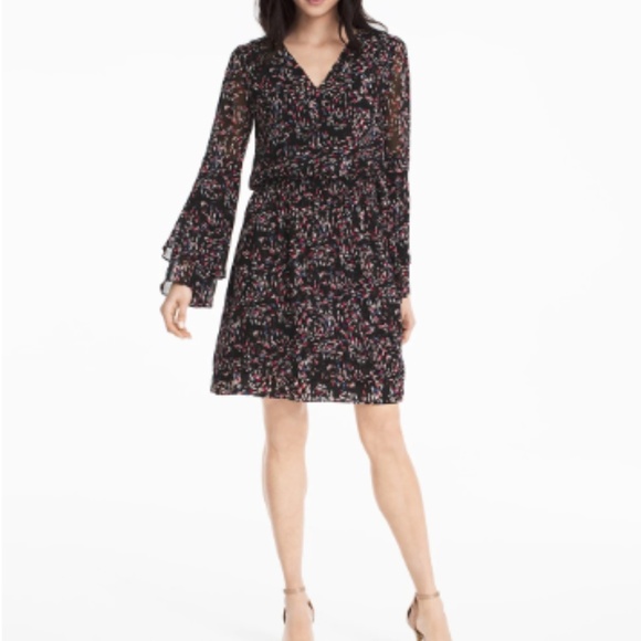 Scattered print boho bell sleeves dress - Picture 2 of 7
